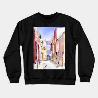 Calle en el Casco Antiguo, Almeria, Spain Crewneck Sweatshirt